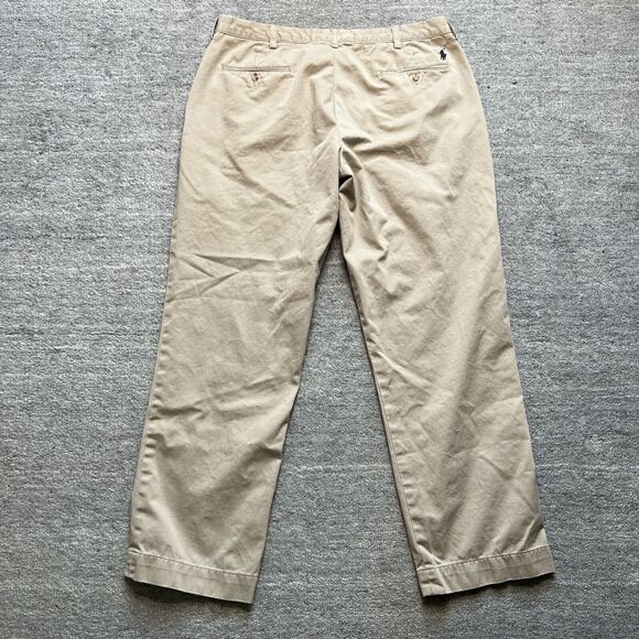 Polo Ralph Lauren Preston Mens Chino Pants Preppy Flat Front 38x31 Vintage Pony - Picture 1 of 9